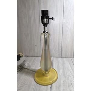 Vtg 2000 Burman CO. Clear Pale Yellow Table Lamp Mid Century Modern Soft Nursery